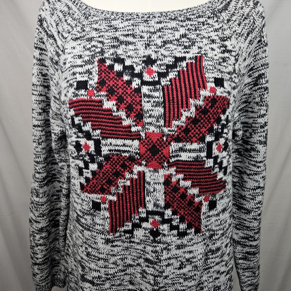 Style & Co Snowflake Grey Sweater Sz L Christmas Holidays‎ Winter Ugly Sweater